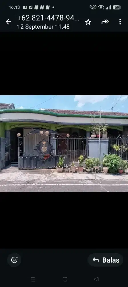 Dijual rumah SHM. di jalan ikan ikan kota malang an. Sendiri