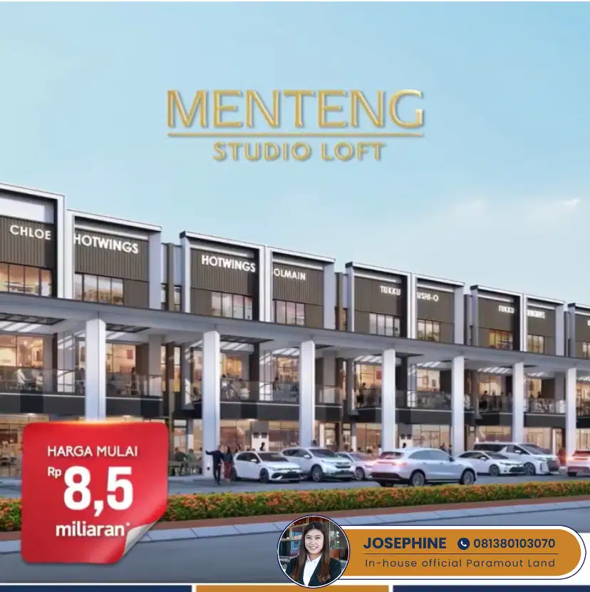 Menteng Studio Loft Gading Serpong 3 Lantai tipe 6x20