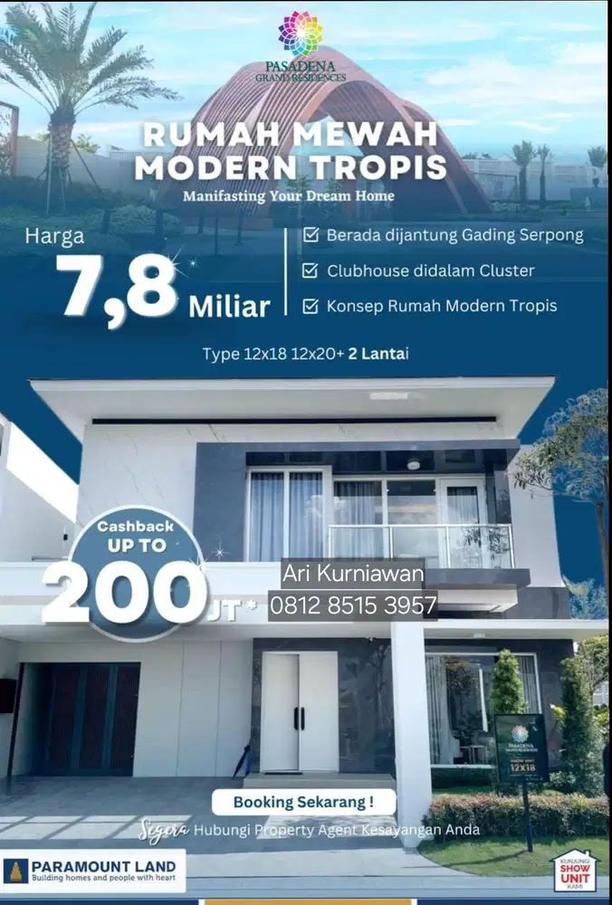 Private cluster 10ha PASADENA GRAND residence 7m house sultan mewah