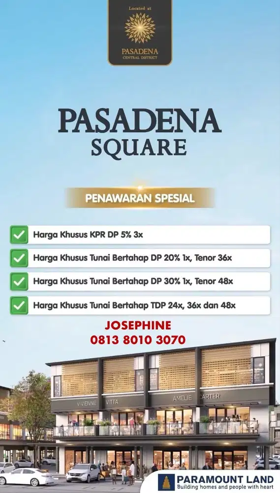 Dijual Ruko Pasadena Square Gading Serpong 3 Lantai