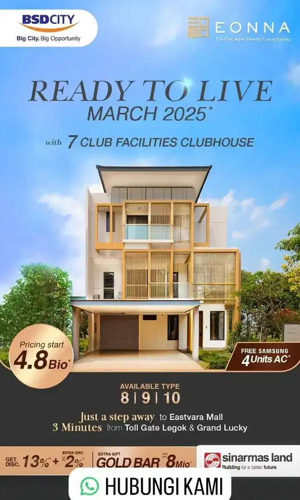 Namee at eonna bsd city korean house by sinarmasland 4,6m DP Nol %