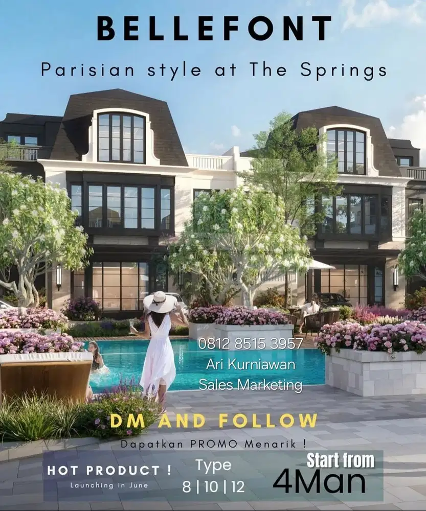 Cluster BELLEFONT SUMMARECON SERPONG cash bertahap 24x kpr dp 10% 10x