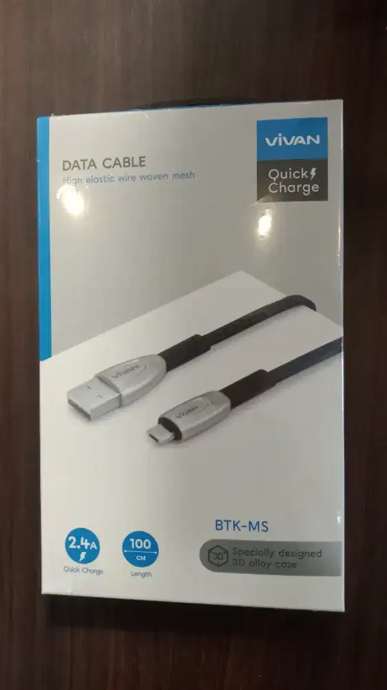 VIVAN BTK-MS USB to Type-C Anti Kusut Fleksibel Fast Charging 3A