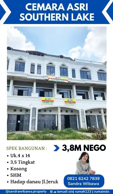 Ruko Terbaru di Cemara Asri Southern Lake