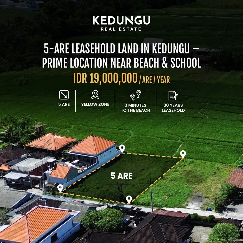 5-Are Leasehold Land in Kedungu