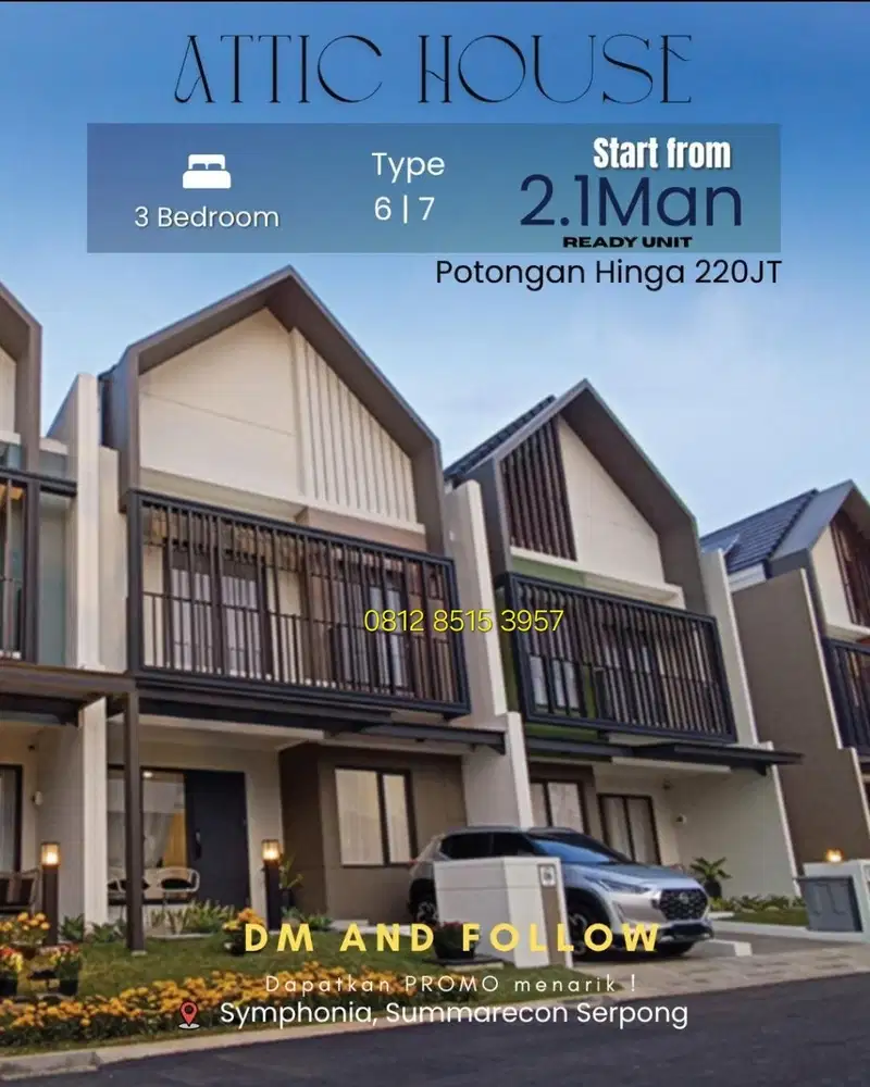 Free ppn 220jt type 7x12 3lantai 2unit left! CLUSTER LEONORA SUMMARECON SERPONG