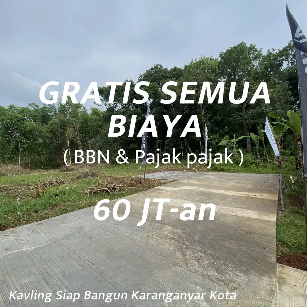 Tanah kavling murah di karanganyar kota 60 jutaan