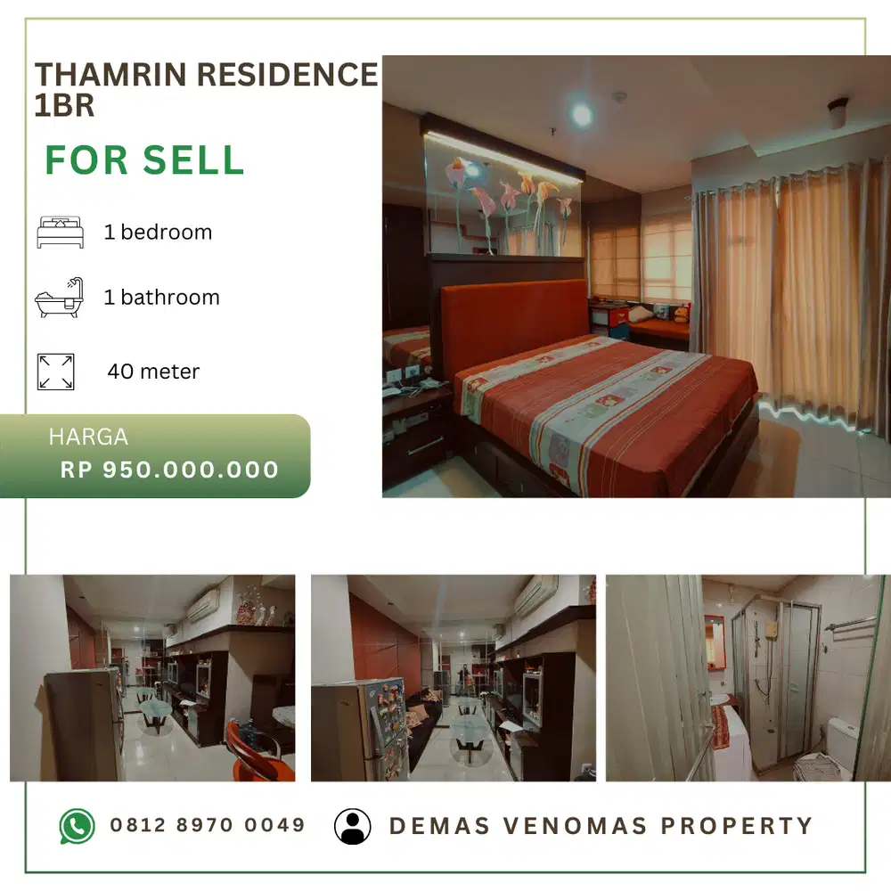 Dijual Apartement Thamrin Residence 1 Bedroom Full Furnished