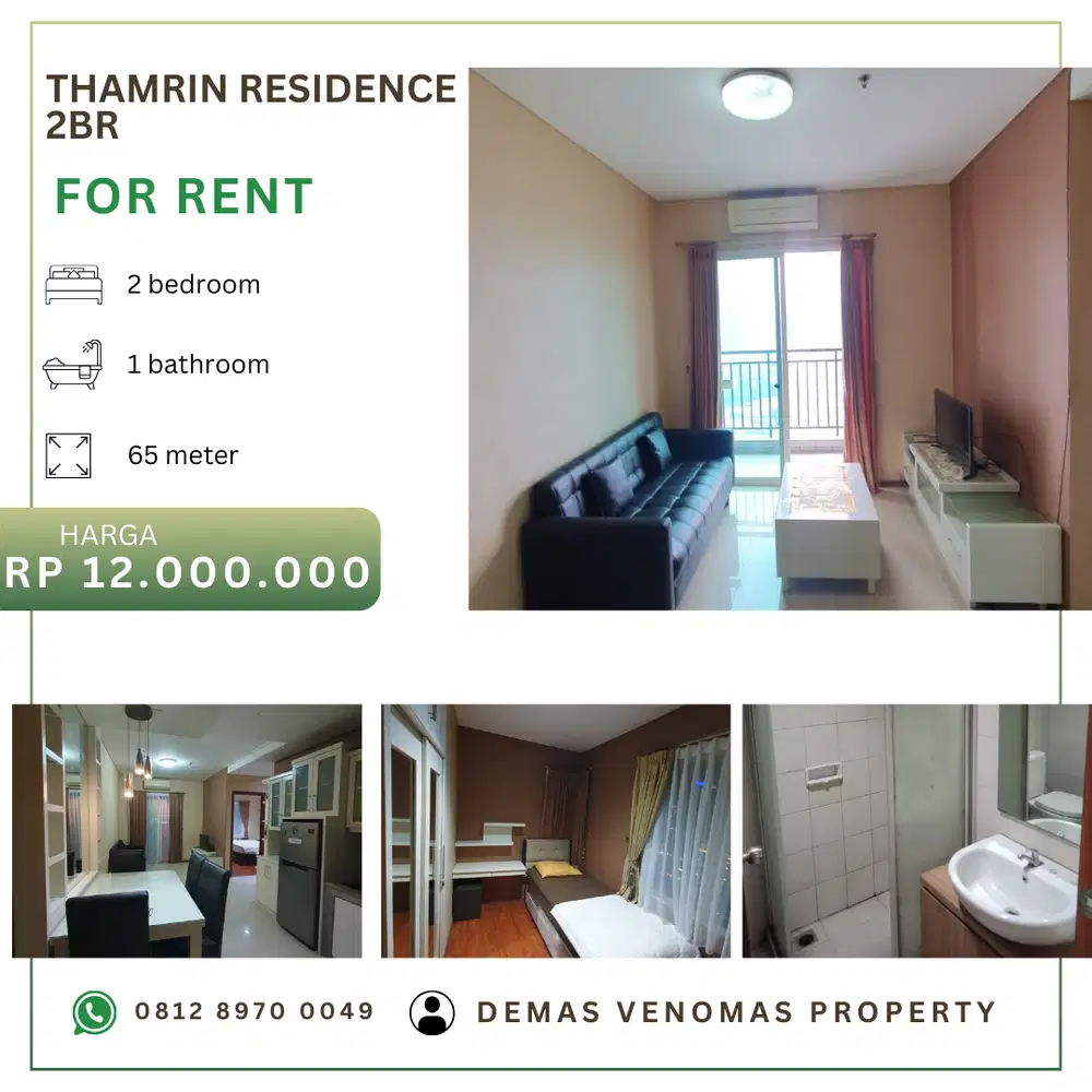 Disewakan Apartement Thamrin Residence 2BR Full Furnished High Floor