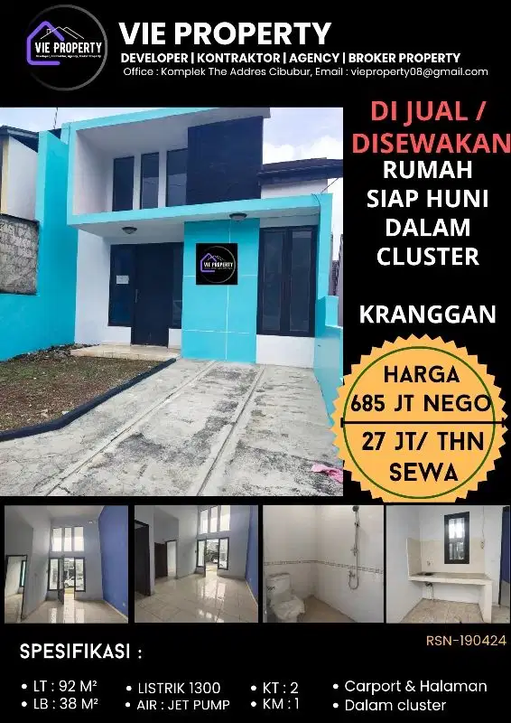BANTING HARGA  DIJUAL MURAH, RUMAH RAPI DI KRANGGAN