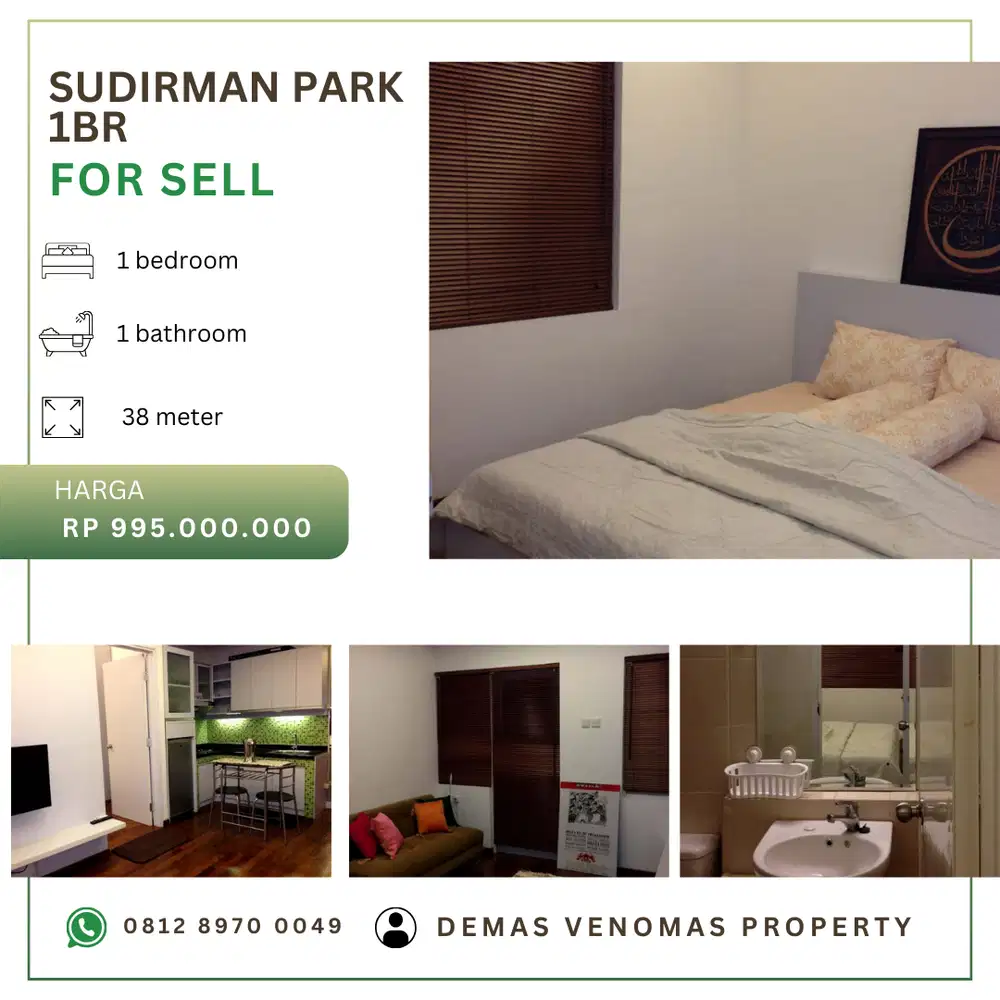 Dijual Apartement Sudirman Park 1BR Full Furnished Low Floor
