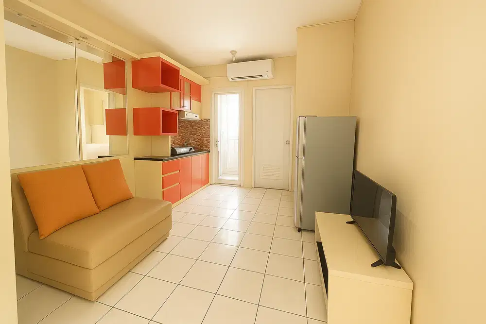 Jual Rugi BU Apartemen Green Pramuka City 2BR Dekat Cempaka Putih