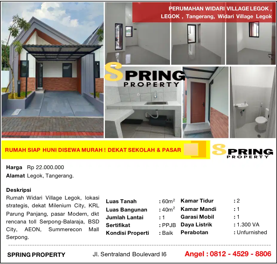 Rumah Murah di Widari Siap Huni Dekat Stasiun Pasar Legok Tangerang