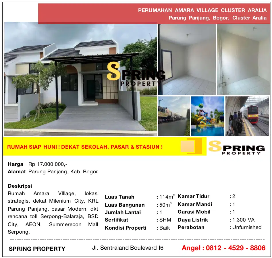 Rumah Murah di Amara Village Dekat Stasiun Parung Panjang Bogor