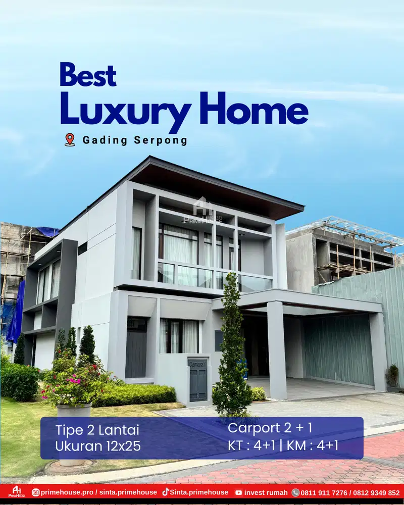 Dijual Rumah Kawasan Premium 2 Lantai Gading Serpong Kamar Utama Luas