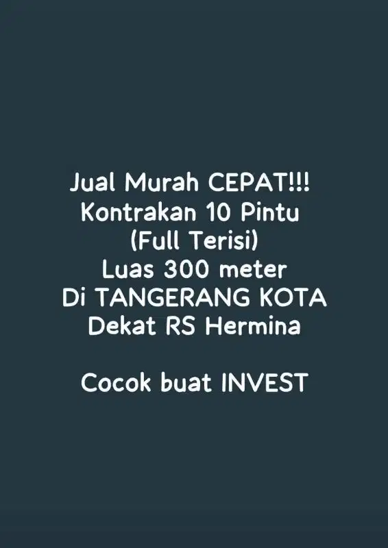 KARAWACI Tangerang KONTRAKAN 10 Pintu FULL TERISI Dekat KEMANA-MANA
