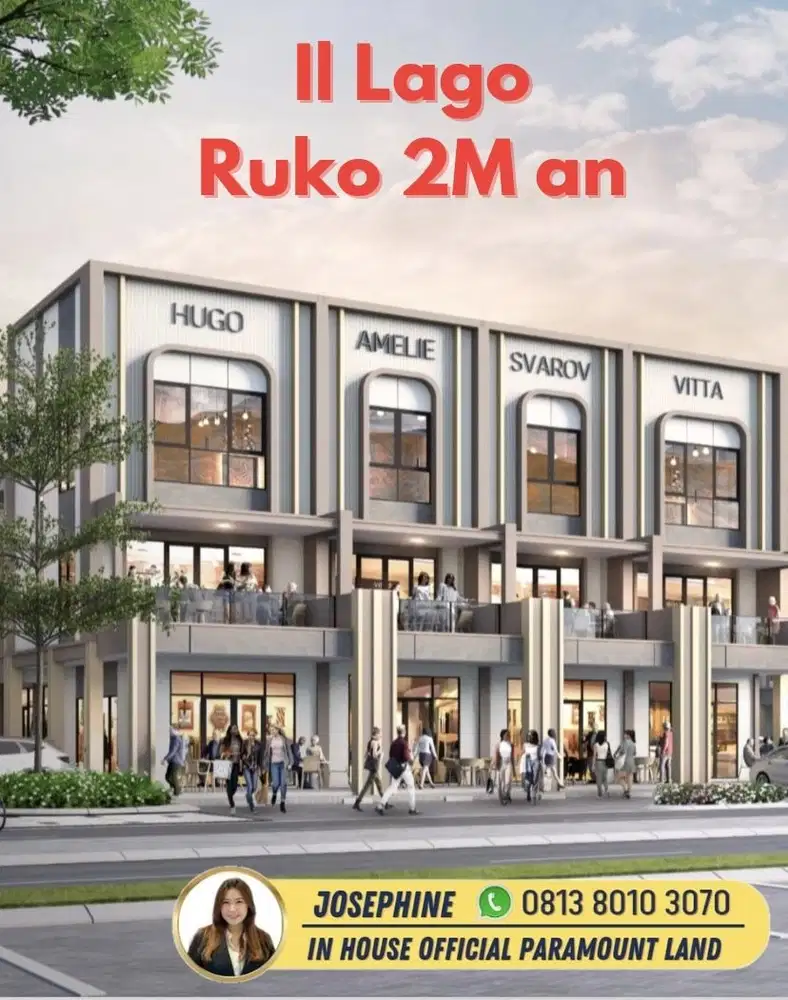 Dijual Ruko IL Lago Grande Gading Serpong 2 Lantai Dekat Bethsaida