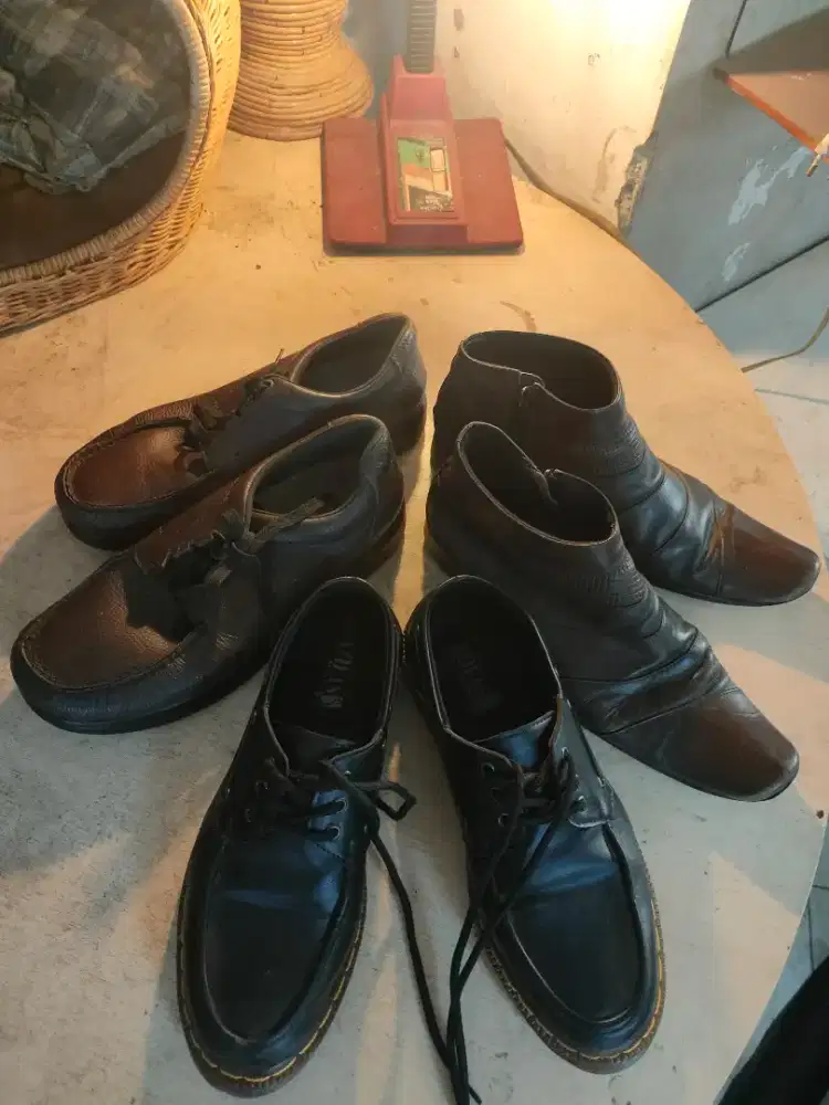Borongan 3 Sepatu Pria Kulit Bagus