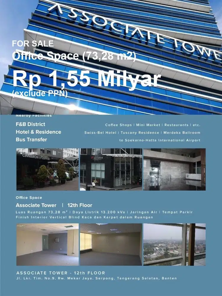 DIJUAL Office Space Associate Tower - Serpong