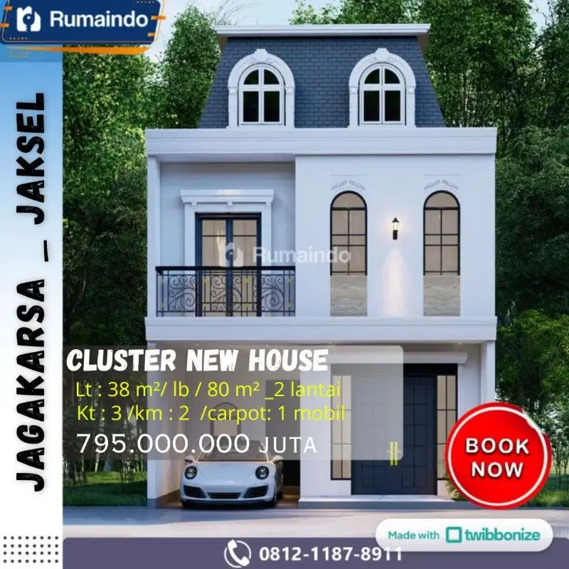 Dijual Rumah Cluster American Classic di Jagakarsa Jakarta Selatan