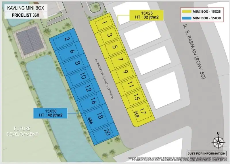 DIJUAL KAVLING KOMERSIL CBD PIK2 MINI BOX 15 x 25