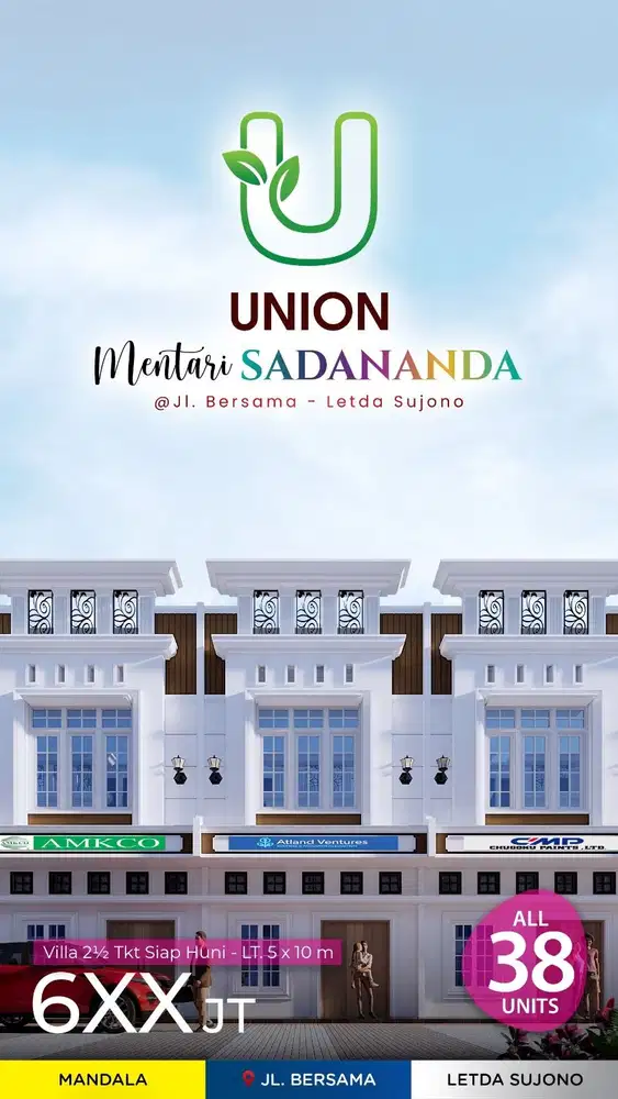 Dijual rumah di komplek union mentari sadananda jalan bersama