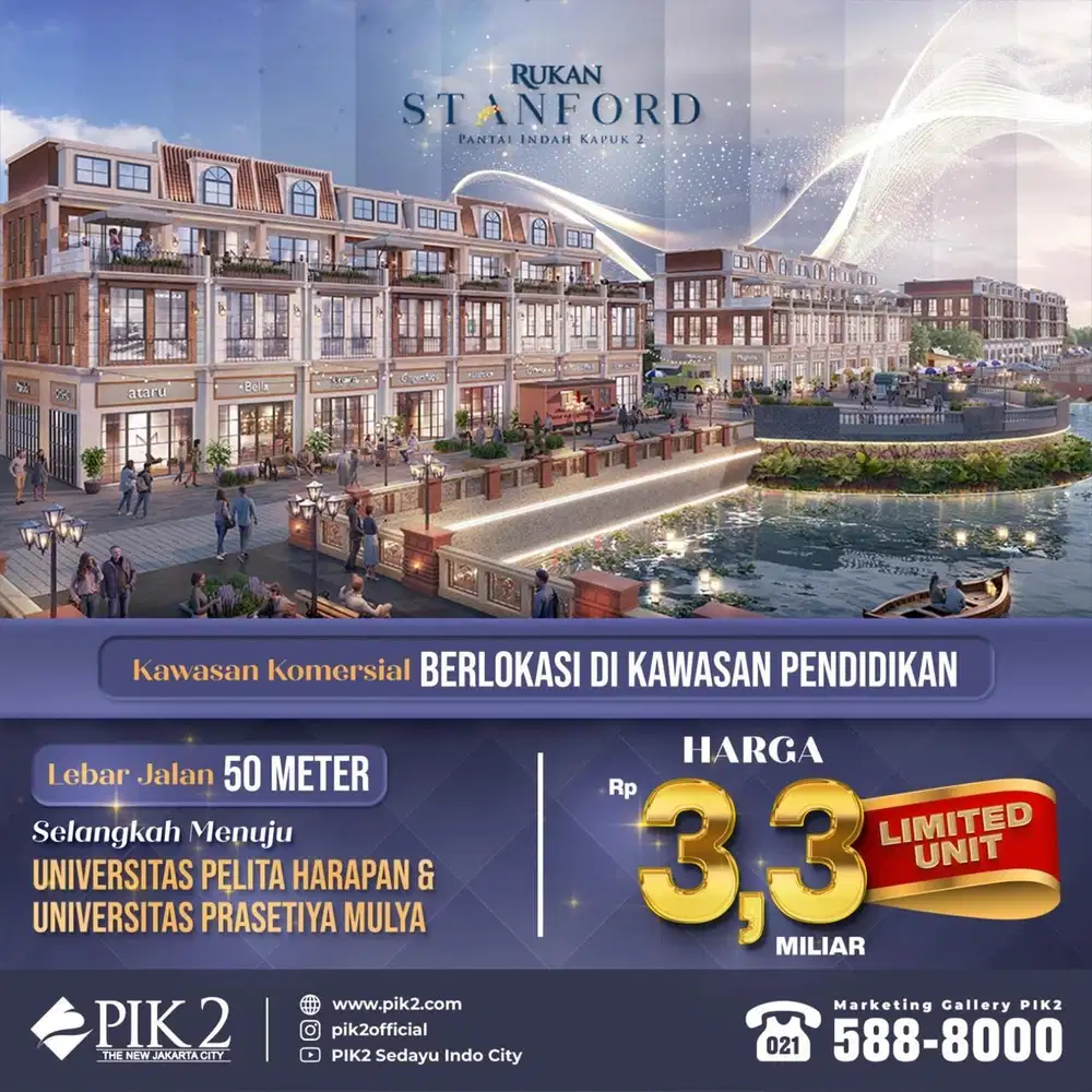 Rukan Termurah Stanford PIK2 dekat UPH dan Uni Prasmul