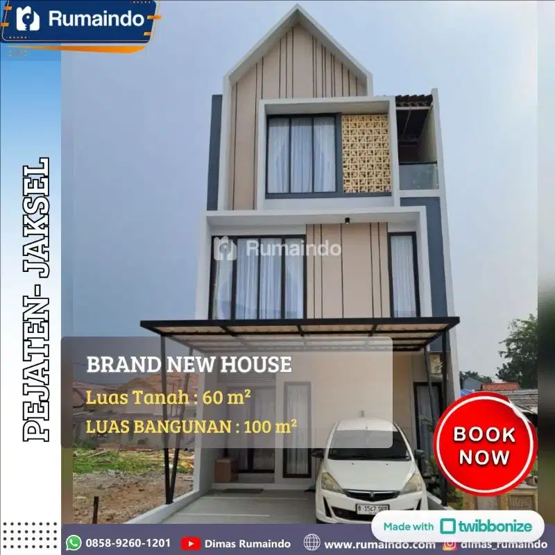 Rumah Free Lift di Cluster Teras Pejaten – Pasar Minggu, Jakarta