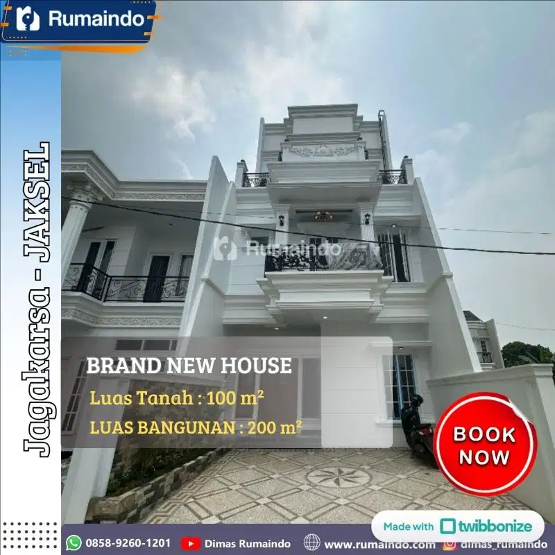 Dijual Rumah Modern Classic dengan Rooftop – Jagakarsa, Jakarta