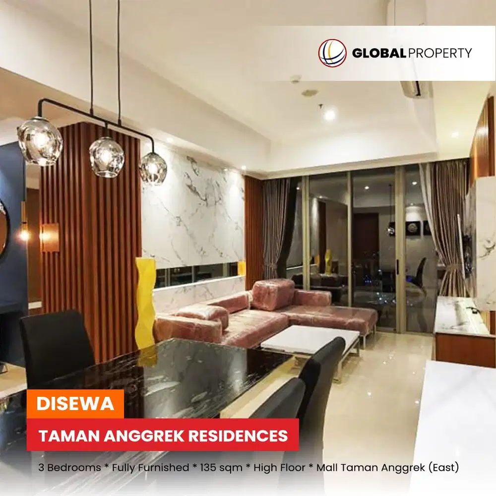 Good Condition  Fully Furnish 3 Bedrooms at Taman Anggrek Residences