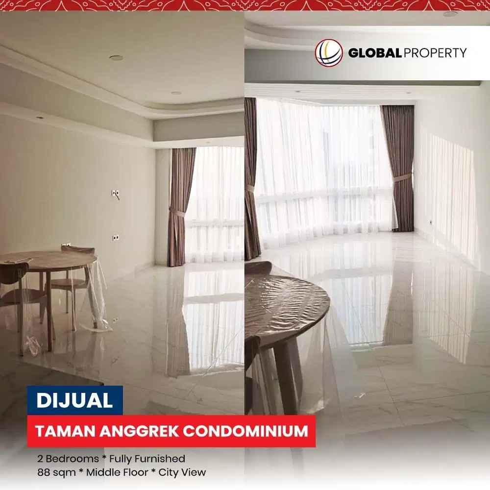 Taman Anggrek Condominium, Fully Furnished, 2 Bed, Lantai Tengah