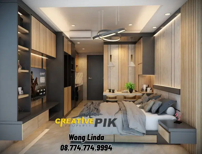 FOR RENT APARTEMEN GOLD COAST STUDIO FURNISH INTERIOR