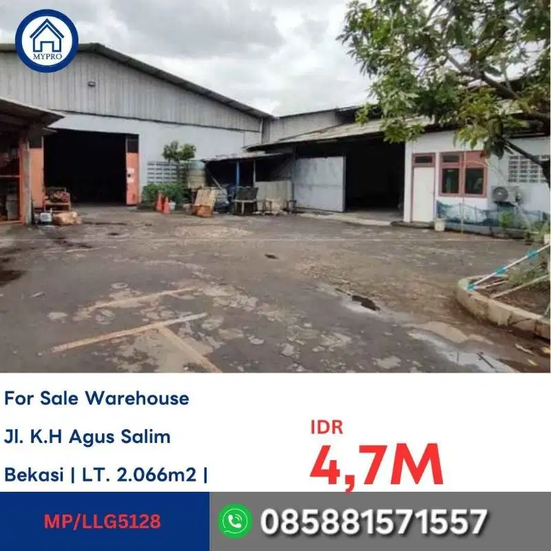 JUAL GUDANG BEKASI AGUS SALIM BEKASI TIMUR CASH ONLY