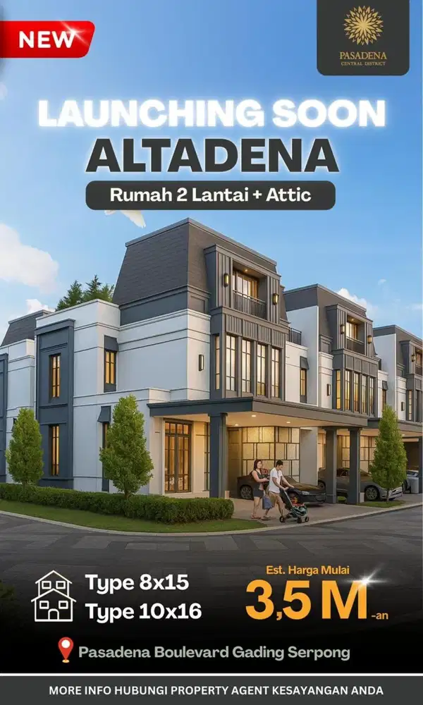 Rumah Murah Luas Tanah Besar Cluster Altadena Gading Serpong