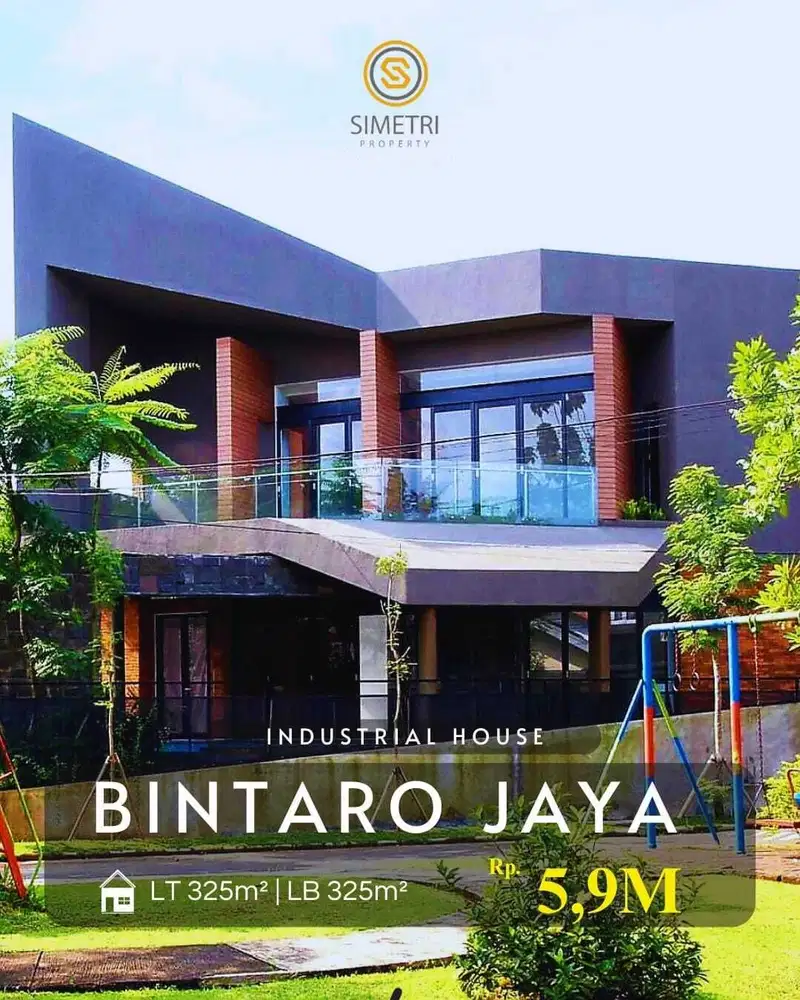Dijual   Rumah Desain Industrial Posisi Di Hoek  Depan Taman