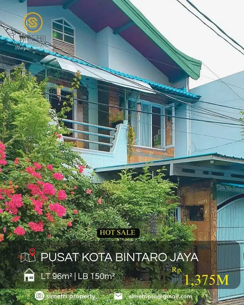 Dijual Cepat Turun Harga !  Rumah 2 lantai di Pusat Kota Bintaro Jay