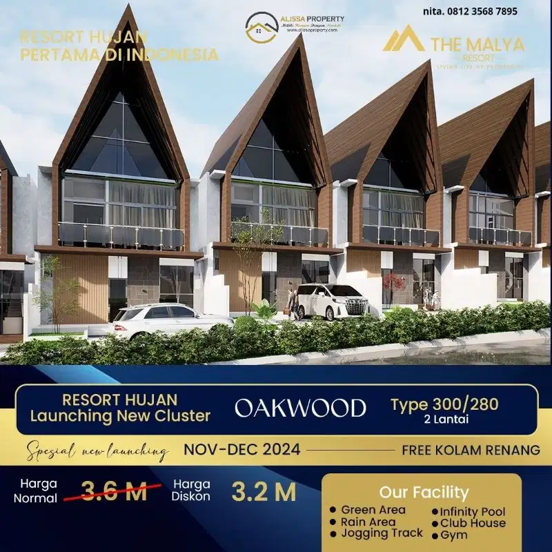 RUMAH SULTAN 2 LANTAI TYPE OAKWOOD STRATEGIS MALANG
