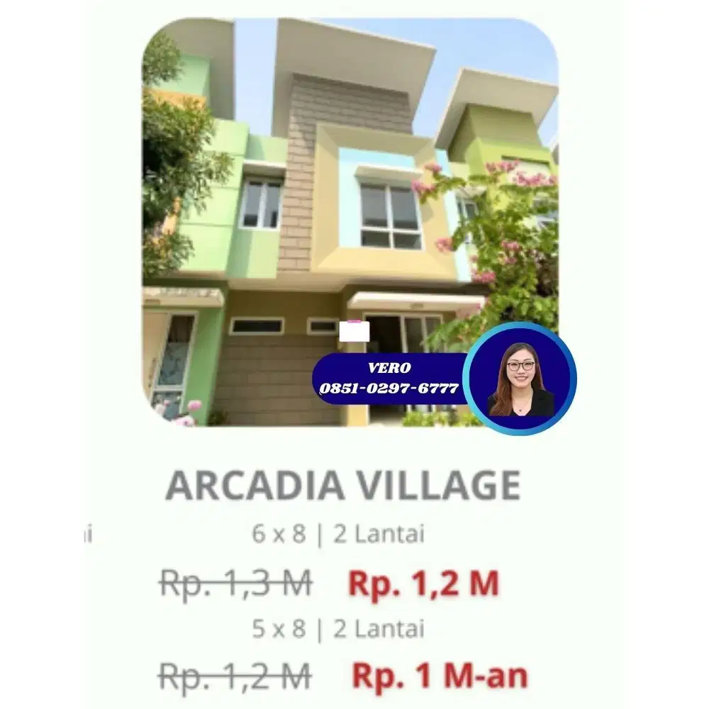 Arcadia Village Rumah Langsung Siap Huni Harga 1M Pas