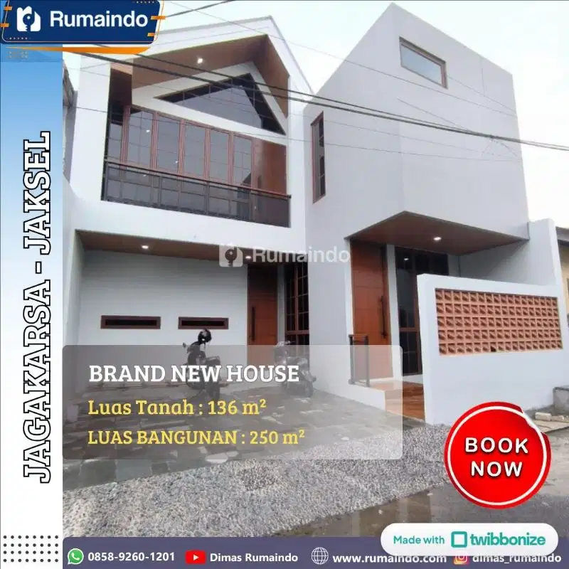 Rumah Scandinavian di Komplek Eksklusif – Jagakarsa, Jakarta Selatan