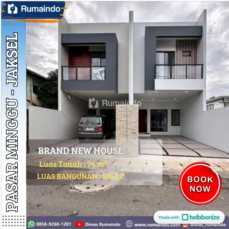 Rumah 3 Lantai dengan Rooftop di Rawa Bambu, Pasar Minggu, Jakarta