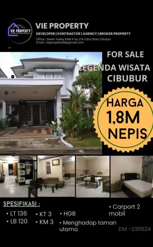 NEGO SAMPAI DEAL RUMAH SIAP HUNI LEGENFA WISATA DEPAN TAMAN