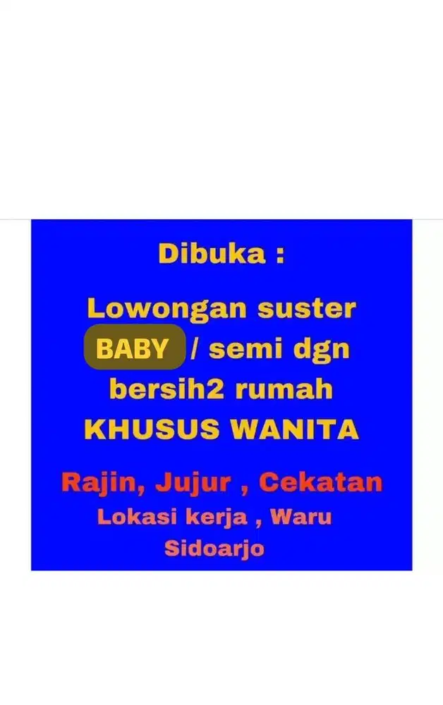 Lowongan suster momong art