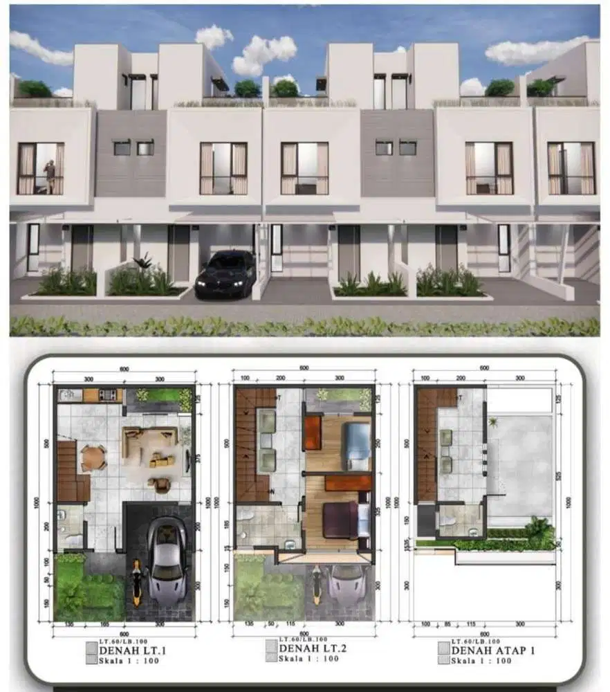395 Hunian Baru 3 Lt Modern Rooftop Selera Milenial di Ciputat Timur