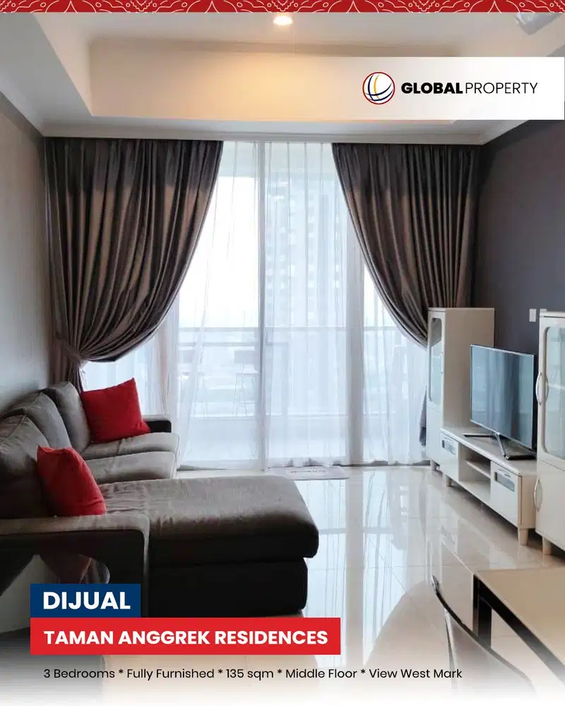 Sale Fully Furnished, Taman Anggrek Residences, 3 Bed, View West Mark