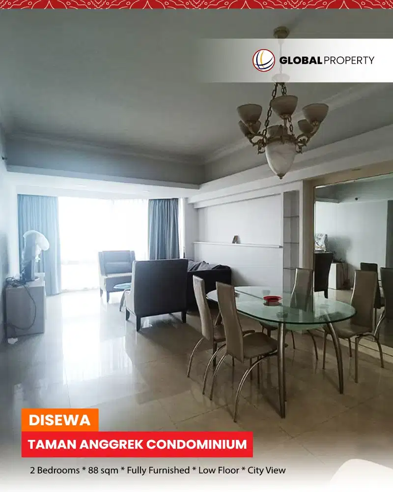 Fully Furnished Taman Anggrek Condominium 2 Bed, Low Floor, City View