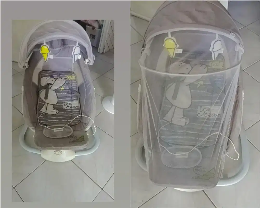 Baby bouncher snuggli with foot rest