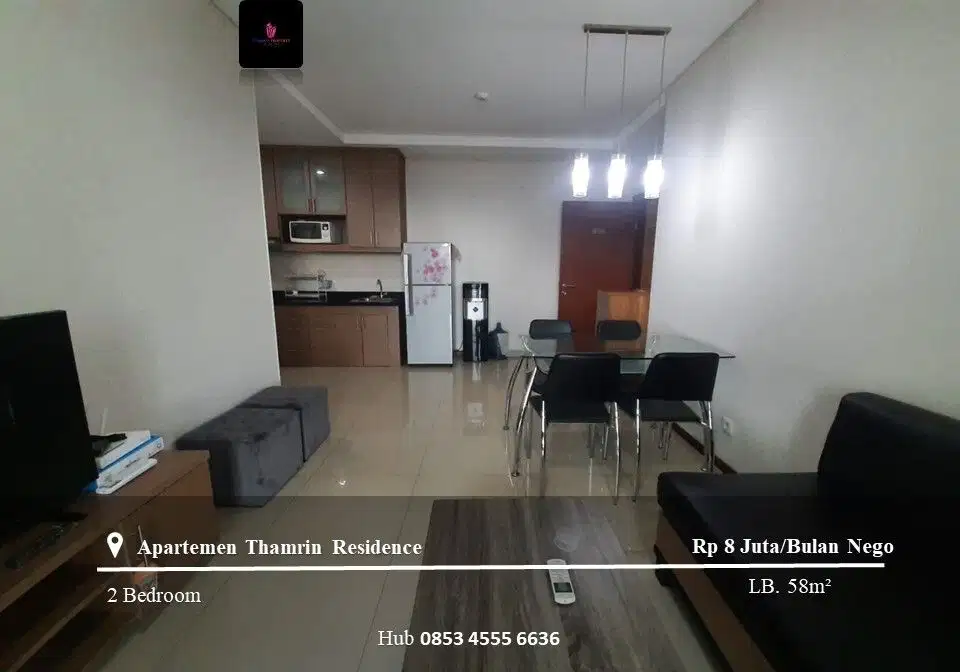 Disewakan Apartement Thamrin Residence High Floor 2BR FF