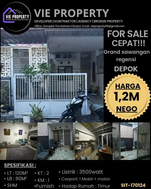 DIJUAL SEGERA! RUMAH SIAP HUNI SAWANGAN DEPOK
