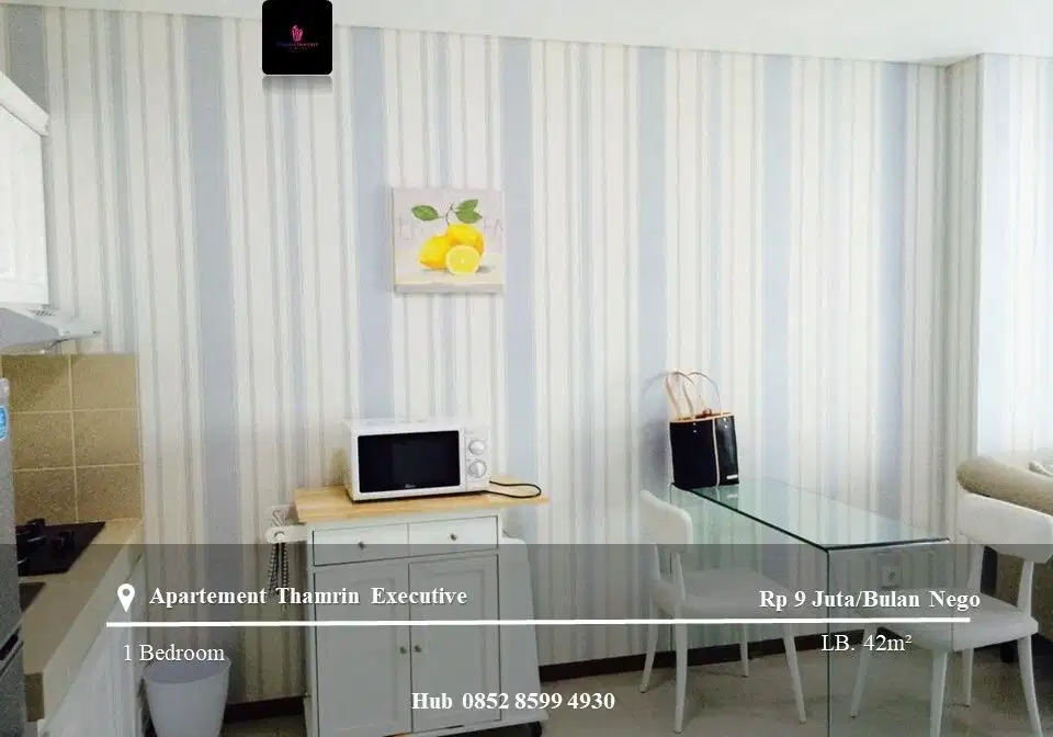 Disewakan Apartement Thamrin Executive Type L High Floor 1BR Furnished