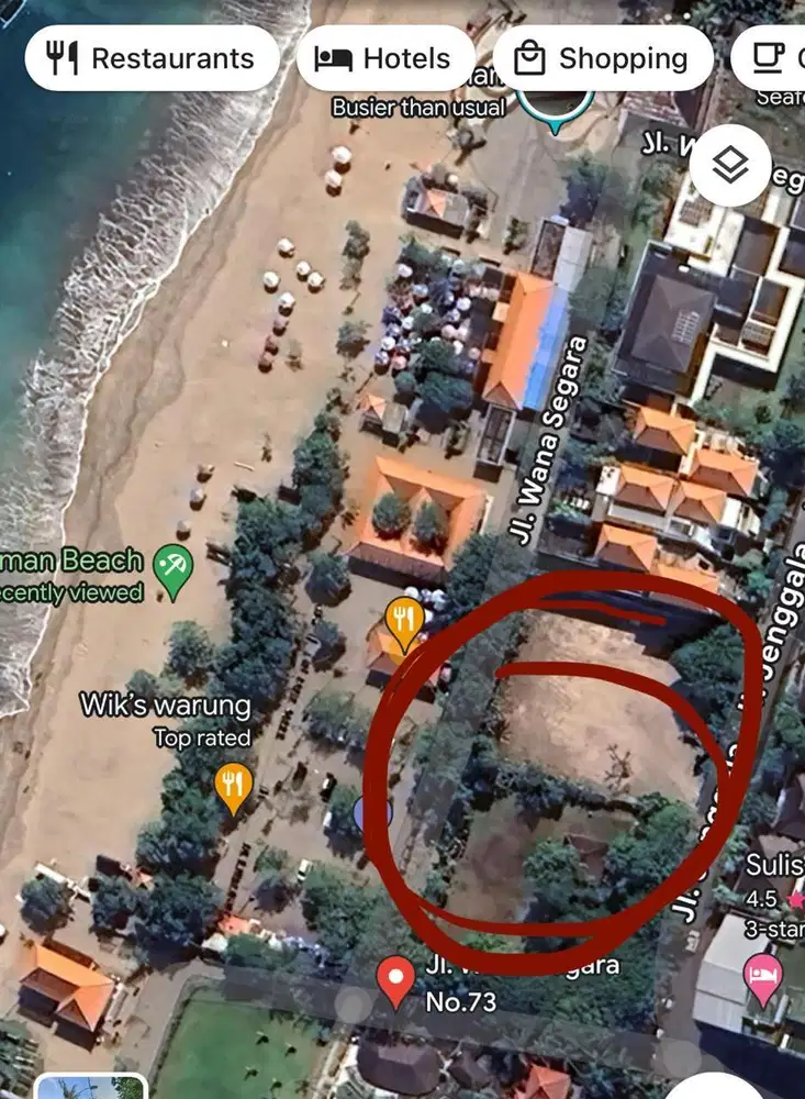 View pantai jerman kav siap bangun jl wanasegara kuta bali